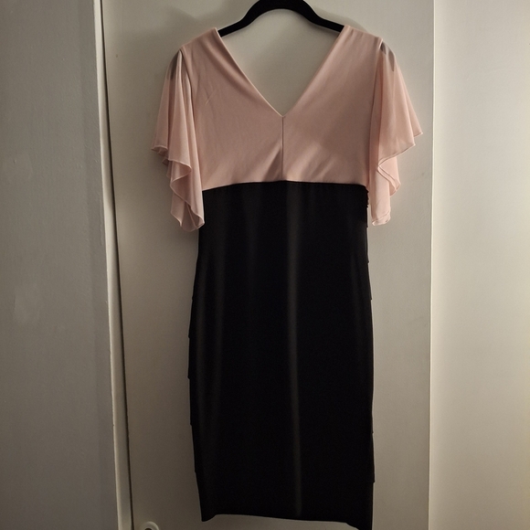 Enfocus Studio Women's Blush Pink And Black Midi Dress - Picture 2 of 11